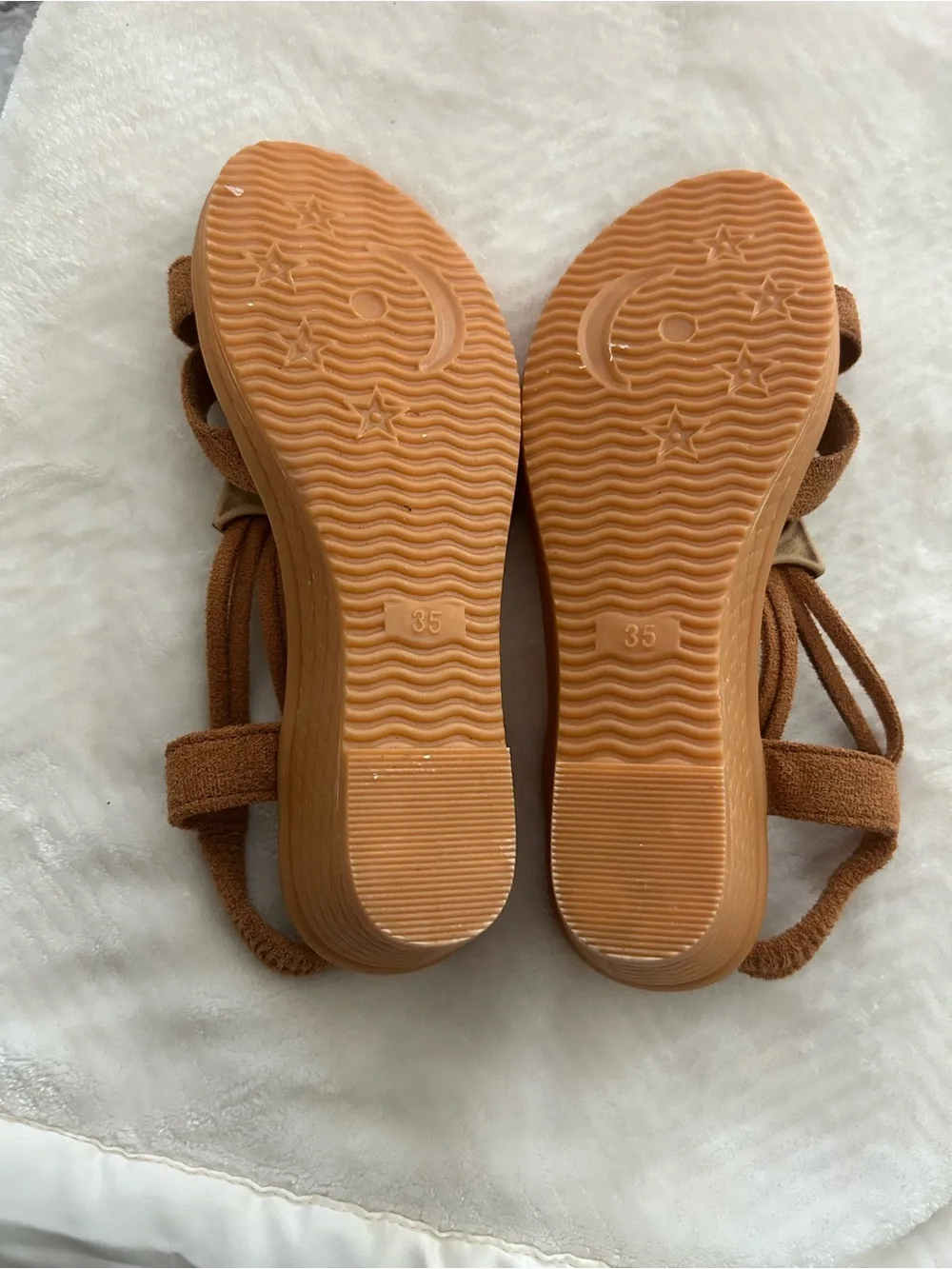 Tan Beaded Women's Sandals - Unbranded
